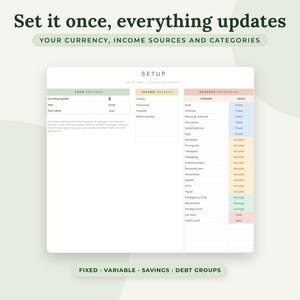 Annual Budget Spreadsheet Google Sheets, Yearly Money Planner with Monthly Tracker and Year Summary image 5