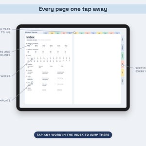 Academic Planner 2026 2027, Hyperlinked Digital Student Agenda with Assignment Tracker and GPA Calculator image 8