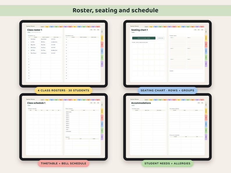 Teacher Planner 2026 2027, Dated Digital Lesson Plans, Gradebook, Seating Chart, Attendance image 4