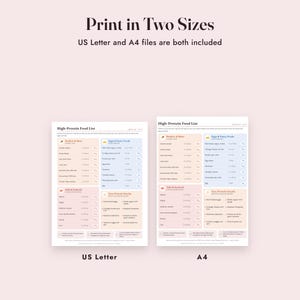 High Protein Food List Printable With Grams, Grocery List, Protein Tracker, Letter A4 imagen 9