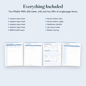 Nurse Report Sheet Med Surg, Fillable Nursing Brain Sheet, SBAR Handoff, Telemetry Template imagen 10