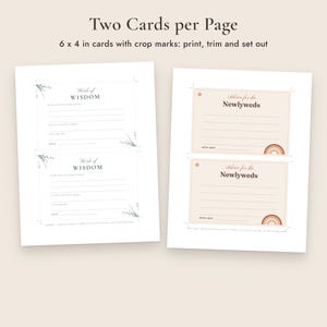 Wedding Advice Cards Printable, Newlywed and Bride to Be Cards, Signs, 5 Designs image 8