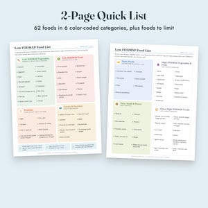 Low FODMAP Food List Printable, IBS Grocery List, Reintroduction Tracker, Letter A4 image 4