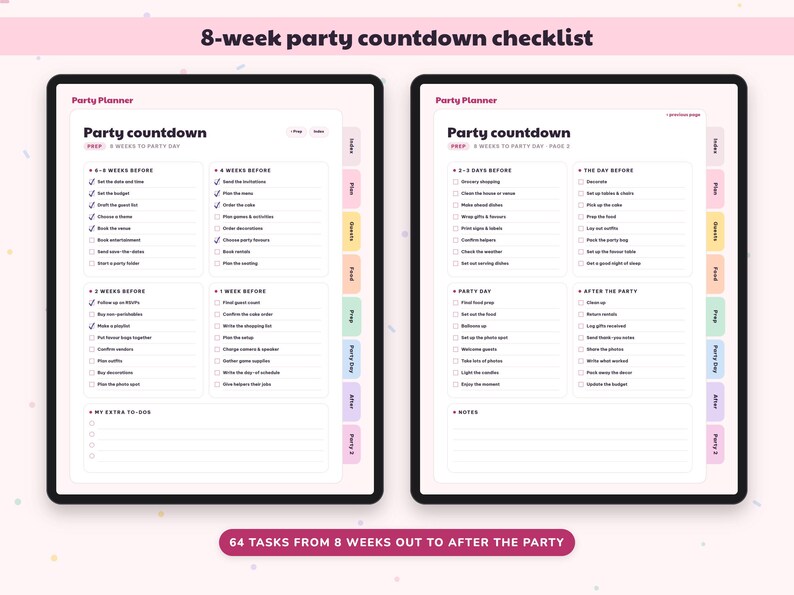 Party Planner Printable, Birthday Checklist, Guest List RSVP Tracker, Celebration Budget, Event Organizer Digital image 4