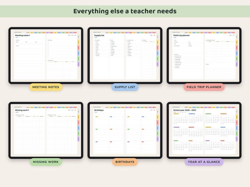 Teacher Planner 2026 2027, Dated Digital Lesson Plans, Gradebook, Seating Chart, Attendance image 8