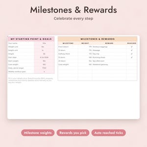 Fitness Planner Google Sheets, Weight Loss Journey Tracker, Calorie and Workout Log, Body Measurements bild 7