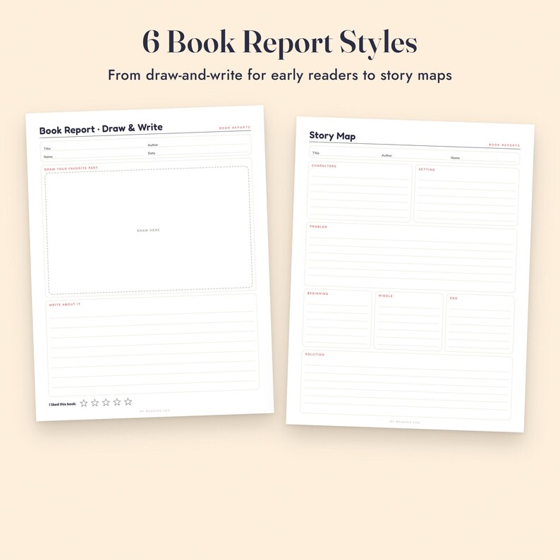 Reading Log for Kids Printable, Book Report Template, Bingo Challenge, 100 Book Tracker image 7