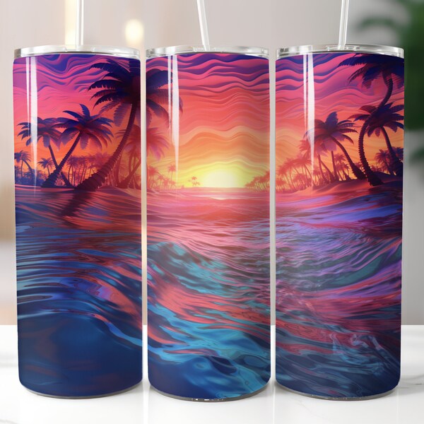 Beach Life Tumbler 20oz Tumbler Wrap Tumbler Wrap Designs Tumbler Wrap PNG Tumbler Straight PNG Sublimation Designs Sublimation Template