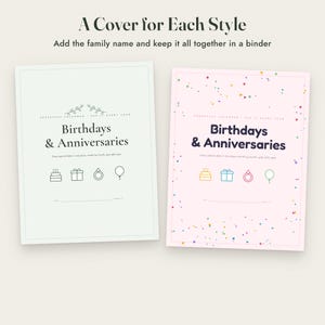 Birthday Calendar Printable, Perpetual Anniversary Calendar, 3 Styles, Monthly and One Page, Letter A4 imagen 8