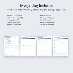 Nurse Report Sheet Bundle, 38 Fillable Forms, Med Surg, ICU, ER Style, New Grad image 10