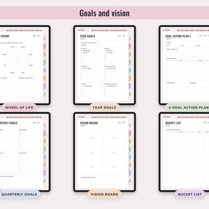 Printable Life Planner, Undated US Letter and Digital PDF, Goals, Budget, Health, Home Pages image 4