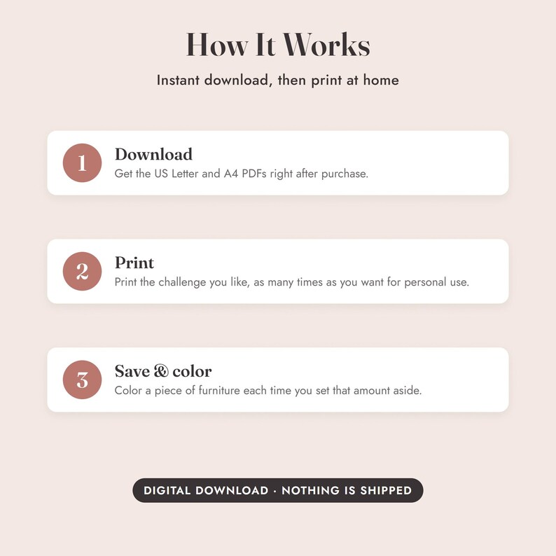 Savings Challenge Printable, Dream Home Color In Tracker, 500 to 10000, Letter A4 image 10