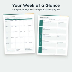 Invulbaar lesplansjabloon (PDF), dag- en weekplanningen, printbare docentenplanner, A4-formaat. afbeelding 5