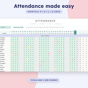 Teacher Gradebook Google Sheets, Grade Tracker, Weighted Average Calculator, Attendance Template, Student Progress Report image 5