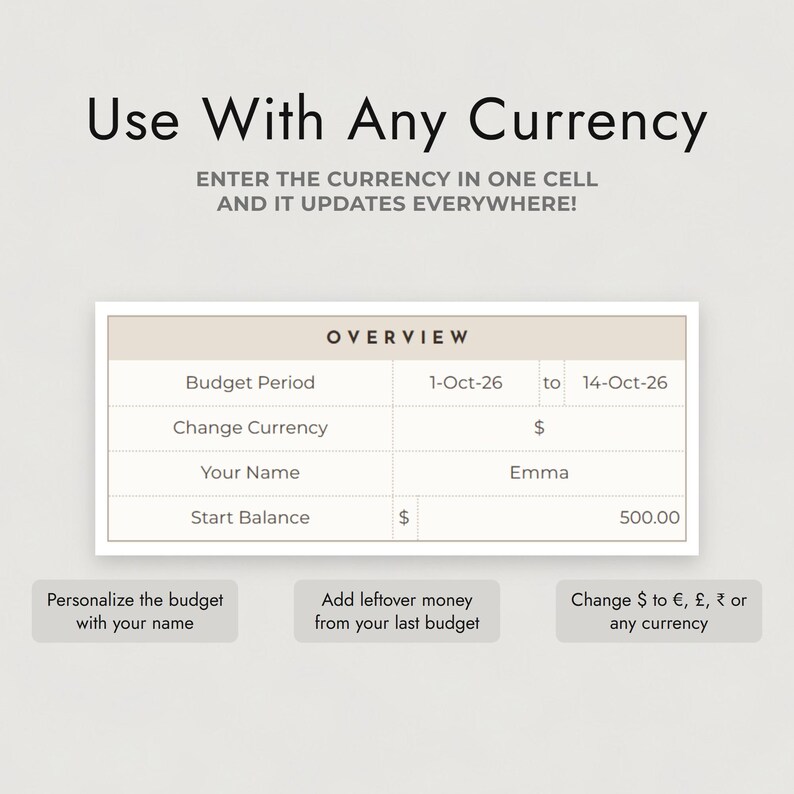 Paycheck Budget Spreadsheet Google Sheets, Neutral Biweekly Planner, Bills Due Before Payday bild 4