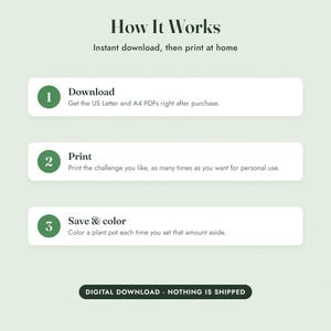 Savings Challenge Printable, Plant Shop Color In Tracker, 500 to 10000, Letter A4 image 10