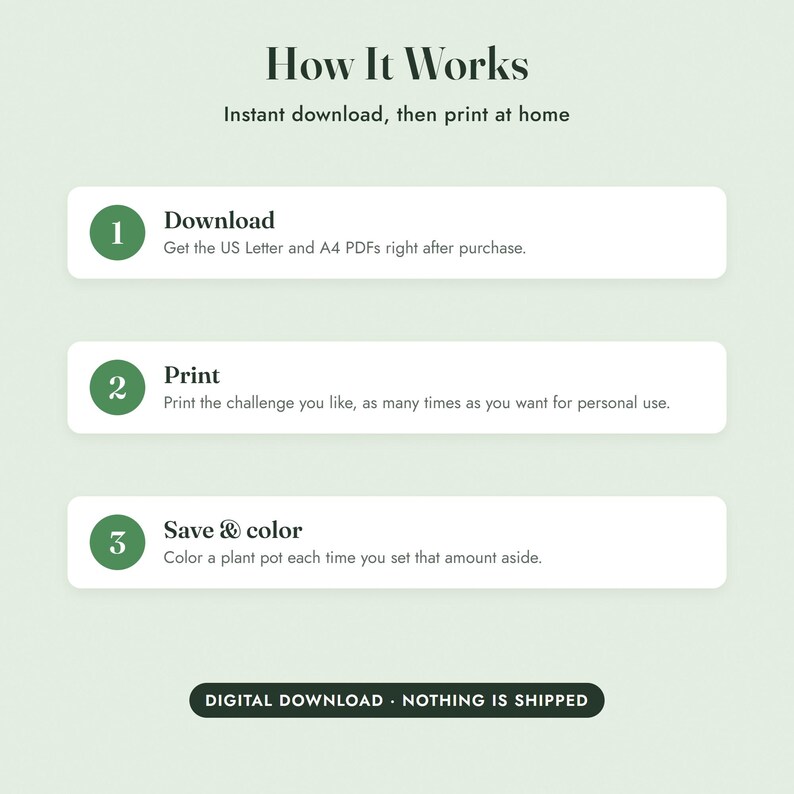 Savings Challenge Printable, Plant Shop Color In Tracker, 500 to 10000, Letter A4 image 10