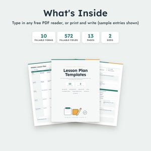 Invulbaar lesplansjabloon (PDF), dag- en weekplanningen, printbare docentenplanner, A4-formaat. afbeelding 2