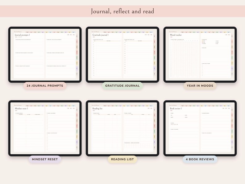That Girl Planner Digital, Undated Daily Routine, Self Care Journal, Habit Tracker, Glow Up image 7