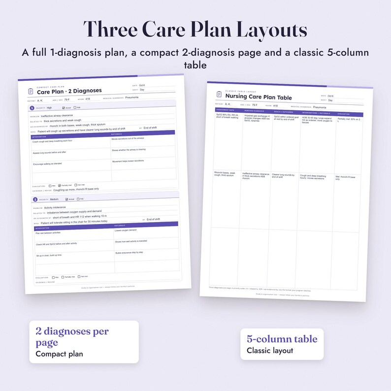 Nursing Care Plan Template, Fillable Student Care Plan, Concept Map, Nursing Diagnosis, SMART Goals Bild 6