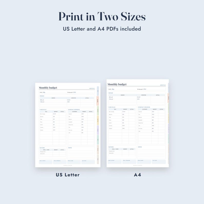 Budget Planner Printable, Bi-Weekly Paycheck Planner, Expense Tracker, Savings Tracker, Bill Calendar, Letter A4 image 9