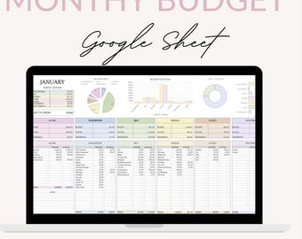 Monthly Budget Spreadsheet | Simple Annual Budget | Personal Finances | Easy Google Sheets | Financial Planner Easy