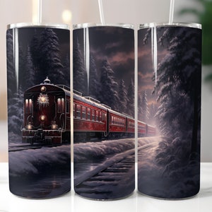 Train Tumbler 20 Oz Skinny Tumbler Skinny Tumbler Wrap 20 Oz Tumbler Wrap Train Sublimation Railroad Png Tumbler Wrap Train Wrap