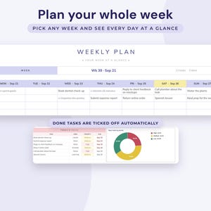 To Do List Google Sheets, Task Tracker Spreadsheet, Daily and Weekly Planner, Project Progress image 4