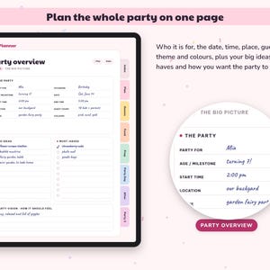 Party Planner Printable, Birthday Checklist, Guest List RSVP Tracker, Celebration Budget, Event Organizer Digital image 2