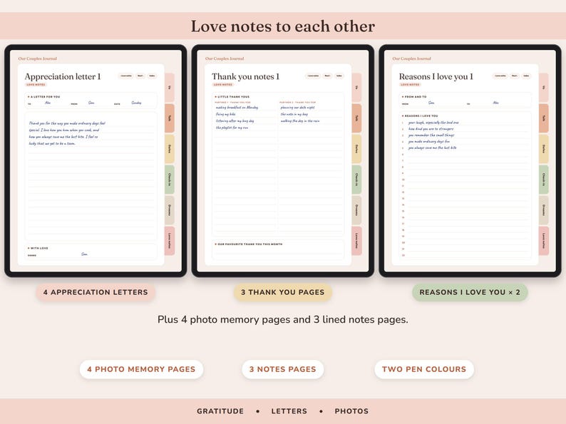 Diario di coppia stampabile, quaderno di esercizi per la relazione, 120 spunti di conversazione, idee per serate romantiche, check-in settimanale immagine 8
