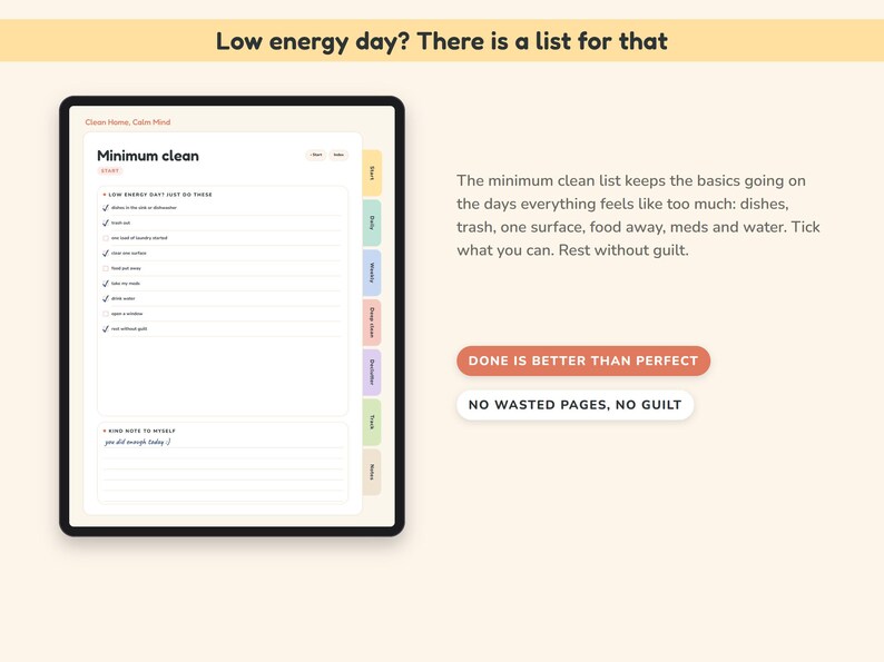 ADHD Cleaning Planner Printable and Digital, 15 Minute Home Reset Checklist, Declutter Challenge image 2