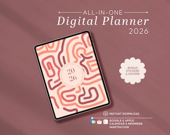 All-in-One Digital Planner 2026 2027, Digital Planner, Digital Journal, Digital Goodnotes Template, Notability, Daily Planner