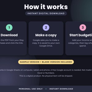 Dark Mode Budget Spreadsheet, Google Sheets Monthly Yearly Planner, Savings Goals Tracker Dashboard image 8