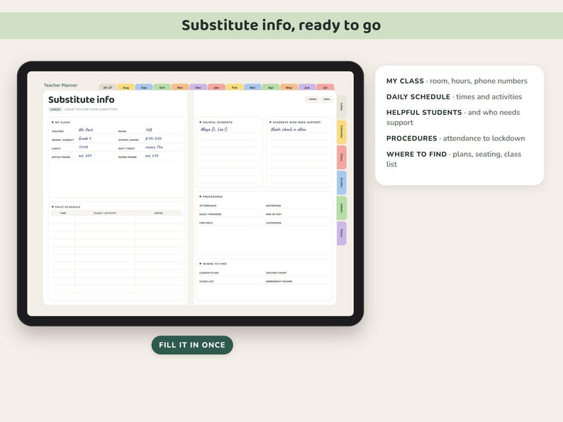 Teacher Planner 2026 2027, Dated Digital Lesson Plans, Gradebook, Seating Chart, Attendance image 7
