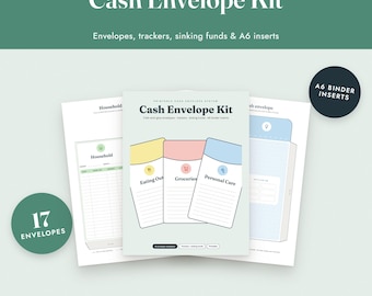 Cash Envelope Printable Kit, Fold and Glue Envelopes, A6 Budget Binder Inserts, Sinking Funds