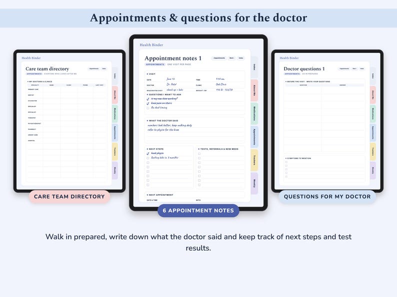 Medical Binder Printable and Digital, Health Planner, Medication Tracker, Blood Pressure Log, Symptom Journal bild 4