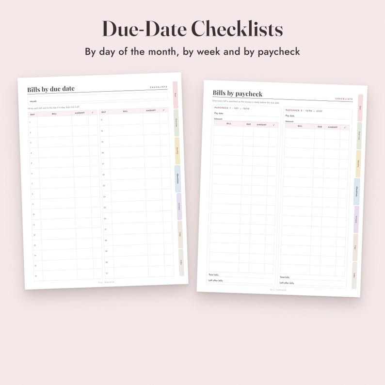 Bill Tracker Printable, Monthly Payment Calendar, Annual Checklist, Autopay Log, Due Dates, Letter A4 image 6