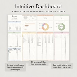 Paycheck Budget Spreadsheet Google Sheets, Neutral Biweekly Planner, Bills Due Before Payday bild 3