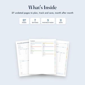 Budget Planner Printable, Bi-Weekly Paycheck Planner, Expense Tracker, Savings Tracker, Bill Calendar, Letter A4 image 2