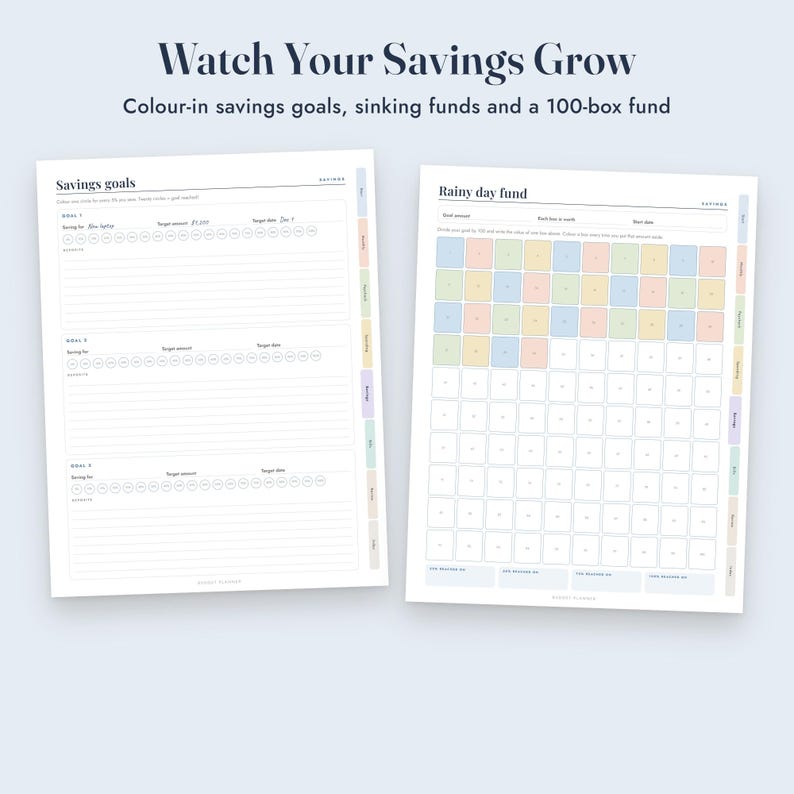 Budget Planner Printable, Bi-Weekly Paycheck Planner, Expense Tracker, Savings Tracker, Bill Calendar, Letter A4 image 7