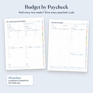 Budget Planner Printable, Bi-Weekly Paycheck Planner, Expense Tracker, Savings Tracker, Bill Calendar, Letter A4 image 5