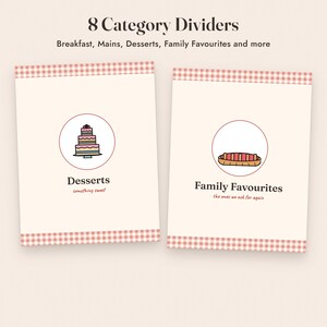 Recipe Book Template Printable, Family Cookbook, 4x6 Recipe Cards, Kitchen Binder Pages image 6