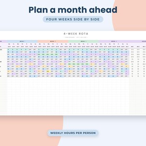 Employee Shift Schedule Google Sheets, Staff Rota Planner, Weekly Roster Template, Labour Cost Tracker image 5