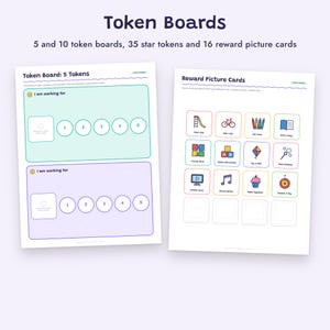 Behavior Chart for Kids, Sticker Chart, Token Board, Reward Coupons, Positive Behavior Printable image 5