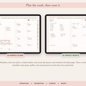 That Girl Planner Digital, Undated Daily Routine, Self Care Journal, Habit Tracker, Glow Up image 3