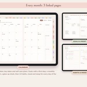 That Girl Planner Digital, Undated Daily Routine, Self Care Journal, Habit Tracker, Glow Up image 5