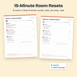 ADHD Cleaning Planner Bundle, Energy Cleaning Menus, 15 Minute Room Resets, Doom Pile Rescue image 5