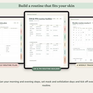 Skincare Journal Printable, Self Care Planner, Routine Tracker, Skin Diary, Product Inventory, Digital Undated image 3
