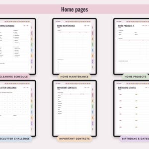 Printable Life Planner, Undated US Letter and Digital PDF, Goals, Budget, Health, Home Pages image 7