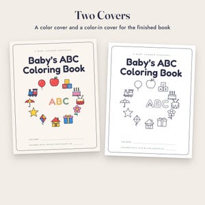 Baby Shower Coloring Book, ABC Guest Activity, Alphabet Coloring Pages, Keepsake Printable image 6